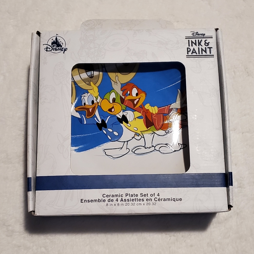 Disney Parks Ink and Paint Ceramic Plate set of 4